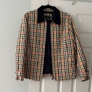 Talbots Plaid Jacket with Black Collar